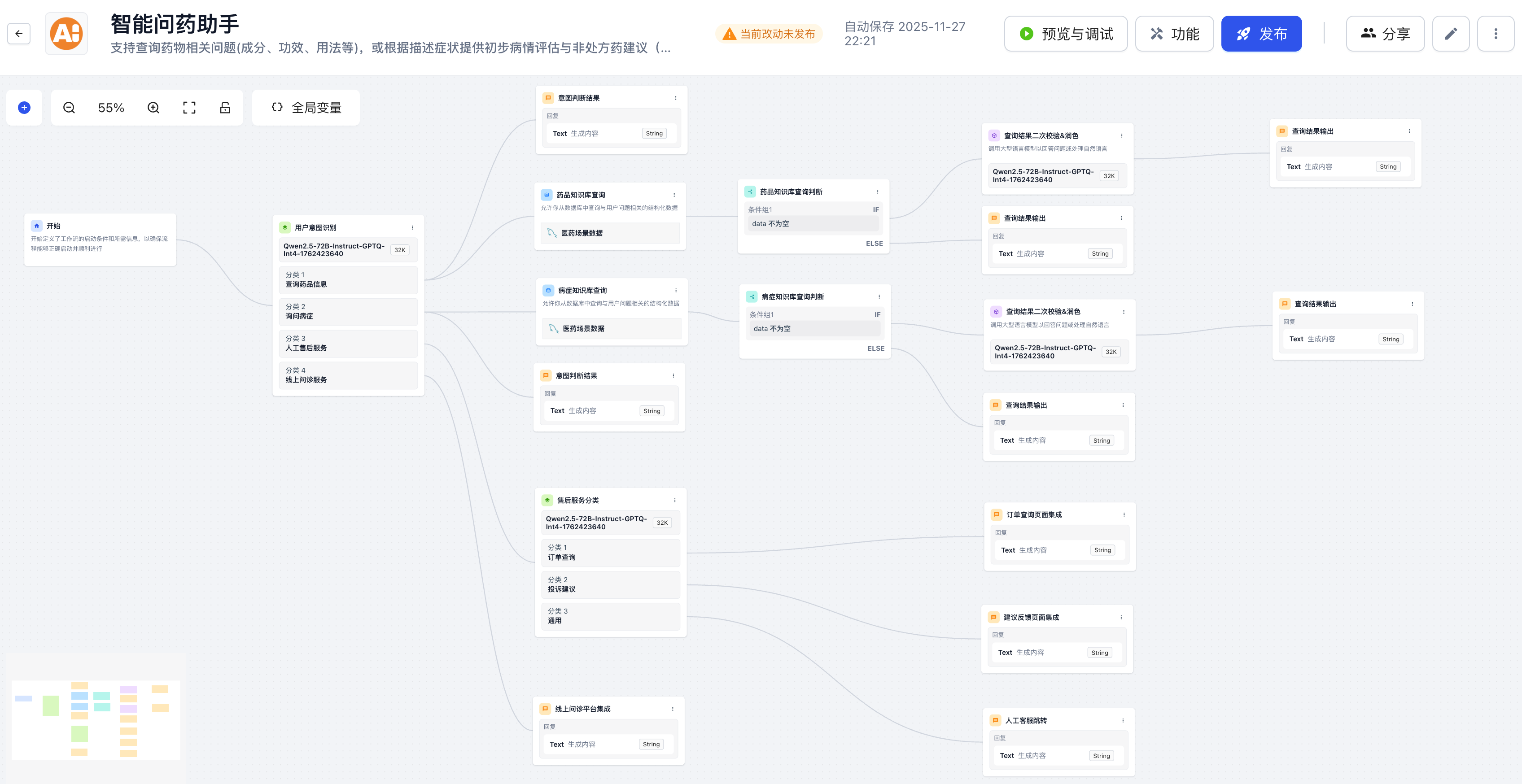 可视化工作流编排界面